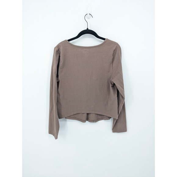 Torrid Long Sleeve Corset Top Womens Plus 1X Brown Cropped V Neck Casual Stretch - Picture 4 of 7